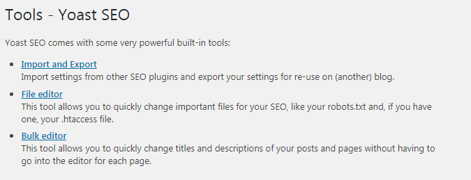 Tools of Yoast SEO